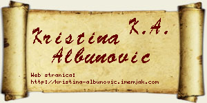 Kristina Albunović vizit kartica